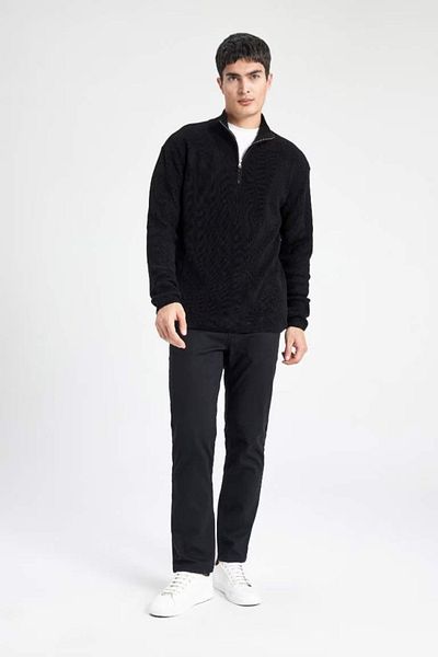 DeFacto Rollkragenpullover aus Thessaloniki-Stoff - Lockere Passform B9706AX24AU