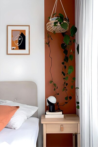 KanvasSepeti Kendiliğinden Yapışkanlı Kumaş Kanvas Dokulu Duvar Kağıdı Boho B...