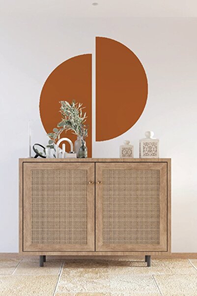 KanvasSepeti ورق جدران من القماش ذاتي اللصق بنمط بوهو بوهيمي نصف دائرة مزدوجة