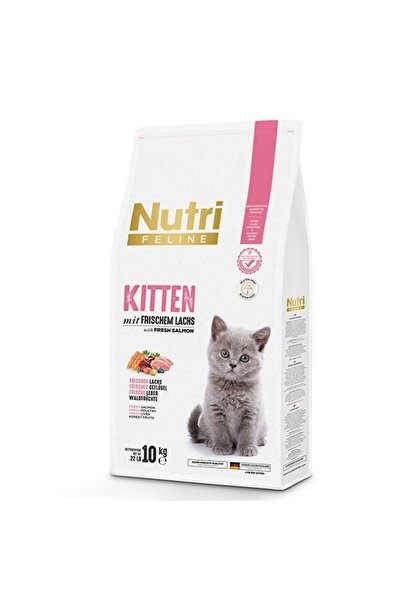 Nutri Feline Kitten - Taze Somonlu, Taze Tavuklu ve Taze Ciğerli Yavru Kedi M...