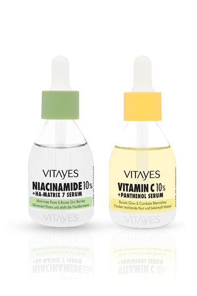 VITAYES 10% Vitamin C Skin Serum with Niacinamide 10% and Hyaluronic Acid Pore Firming Skin Serum