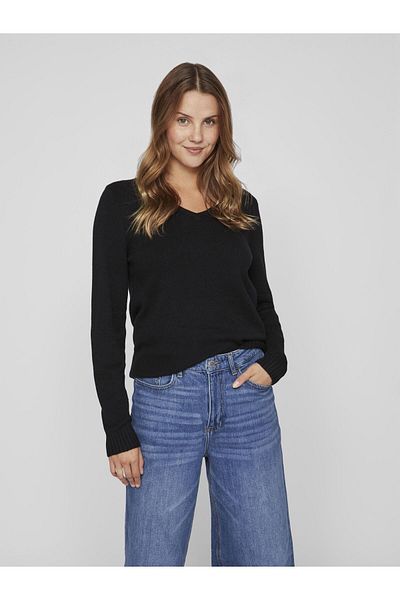 VILA Strickpullover V-Ausschnitt-