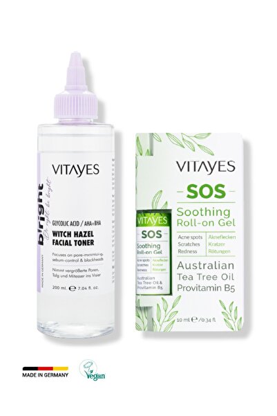 VITAYES Cadı Fındığı Glikolik Asit Yüz Toniği Aha-bha Ve Sivilce, Akne, Sinek...