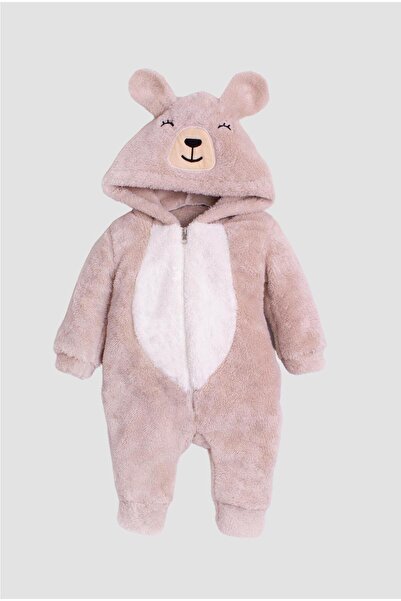 Chicsy Baby KışlıkTatlı Peluş Ayıcık Nakışlı Welsoft Tulum
