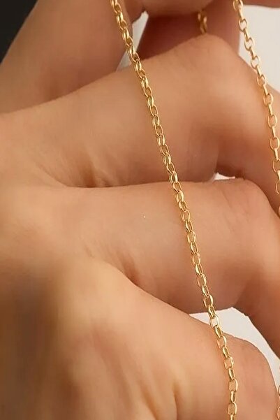 KRAFTIVA JEWELRY 14 Ayar Altın Orta Kalın Doç Zincir Kolye