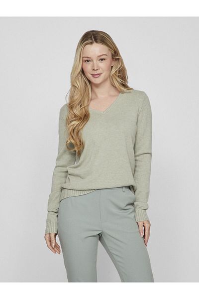 VILA Strickpullover V-Ausschnitt-