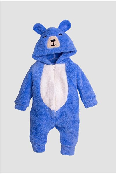 Chicsy Baby KışlıkTatlı Peluş Ayıcık Nakışlı Welsoft Tulum