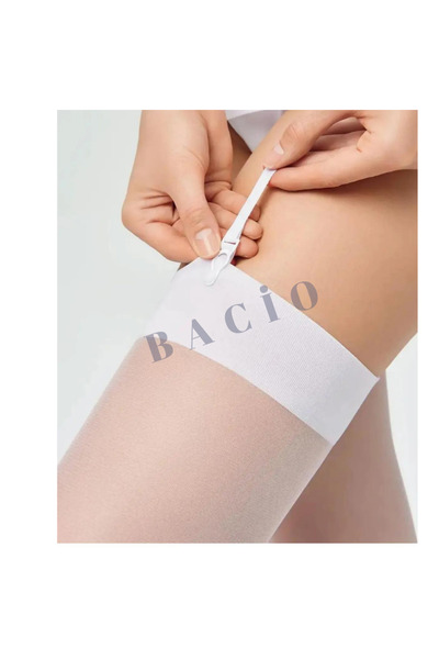 Bacio Women's 3-Piece Plain Garter Stockings Set