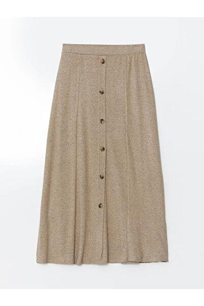 LC Waikiki Lcw Grace Beige Melange Elastic Waist Women's Skirt