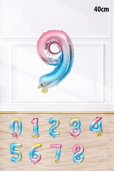 PEKSHOP Rainbow Color Number Foil Balloon Colorful Age Balloon Number Balloons 16 Inch 40 cm