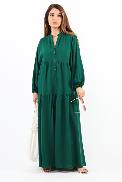Ritnice Γυναικείο καλοκαιρινό φόρεμα Prive Emerald Green 100% Viscose - Maxi Size