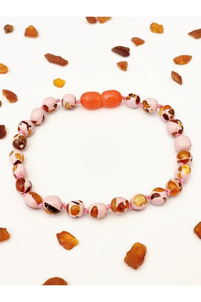 Kehribar Sarayı Pink Mosaic Soft Adult Bracelet - 18 cm