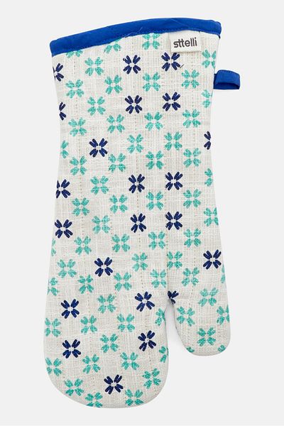 Sttelli Floral Print Oven Mitt, Off White