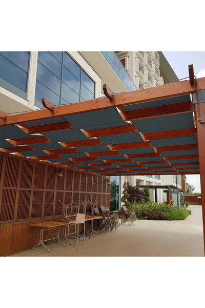 sizenelazım 70cm x 6m Antrasit Su Geçirmez Dekoratif Gölgelik Battı Çıktı