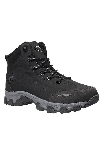 Liger Cold Proof Unisex Long Outdoor Trekking Boots Παπούτσια ΜΑΥΡΟ - ΚΑΠΝΙΣΤΟ