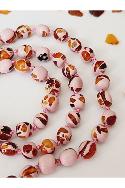 Kehribar Sarayı Pink Mosaic Soft Adult Bracelet - 18 cm