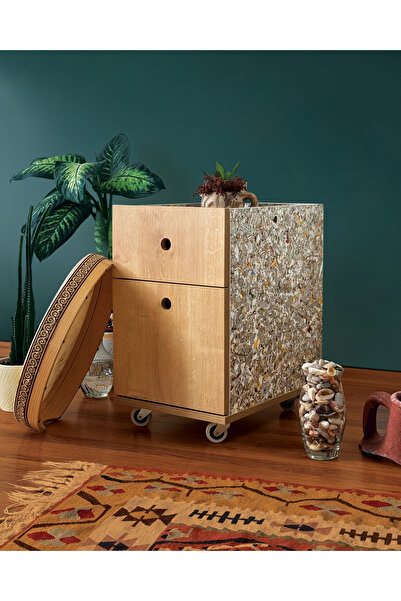 Byda Mobilya Zeyy-Modüler 2 Çekmeceli Tekerlekli Keson - Geri Dönüşüm Kompozit Panel (RCP)