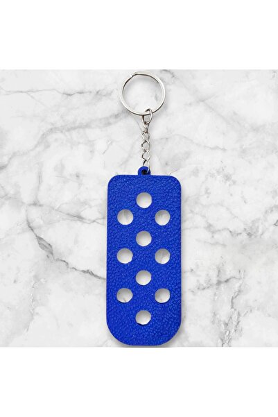 Perforated Jibbitz Keychain Soft Rubber Navy Blue (Decorate as you wish with Jibbitz ornaments)