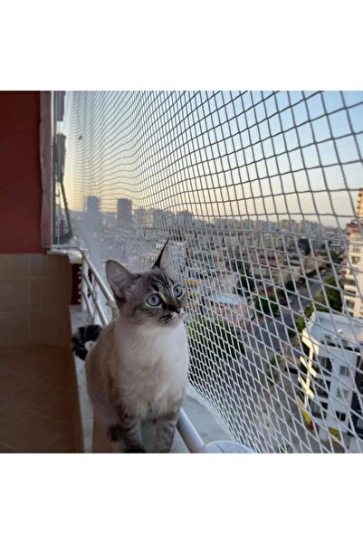 TORSAN Kedi Filesi – 4 cm – 2.5 mm İp – Kedi Ağı – Kare Desen - 1.5 Metre, 3 Metre