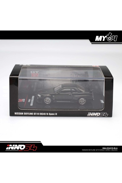 Inno 64 Models Inno 1/64 NISSAN SKYLINE GT-R (R34) V-SPEC II BLACK IN64-R34VS...
