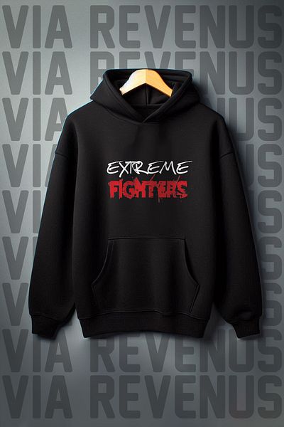 Vordevia Суитшърт с качулка и 3 нишки с щампа „кенгуру джоб“ от Extreme Fighters