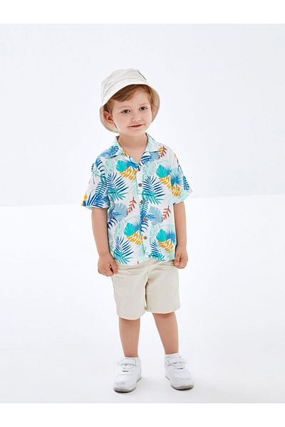 LC Waikiki Lcw Collar Short Sleeve Printed Baby Boy Shirt Fast Fashion