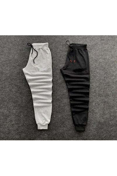 ALCİNOUS Unisex Winter Raster Χοντρό γκρι-μαύρο παντελόνι 2 τεμαχίων