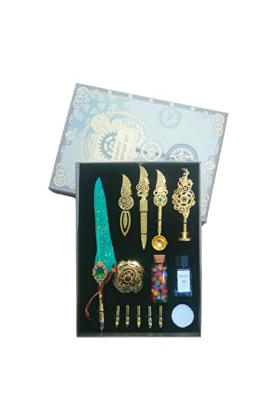 Genel Markalar STEAMPUNK ANTİQUE SET HAT VE KALİGRAFİ SETİ 24-32 14 PARÇA ÖZEL KUTULU