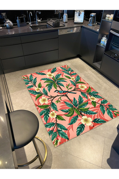 Rugs Modern Halı Συλλογή Paris Powder Pink με θέμα τα φύλλα δέντρων και το σχ...