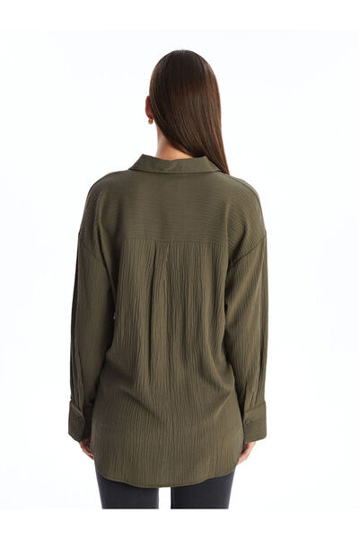 LC Waikiki Lcwaıkıkı Classic Haki Dokulu Kadın Gömlek