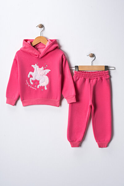 c.c.l. coccolin kids baby clup بدلة رياضية للفتيات بتفاصيل قطيفة على شكل وحيد...