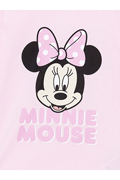 LC Waikiki Pink Crew Neck Printed Long Sleeve Girls Pajama Set