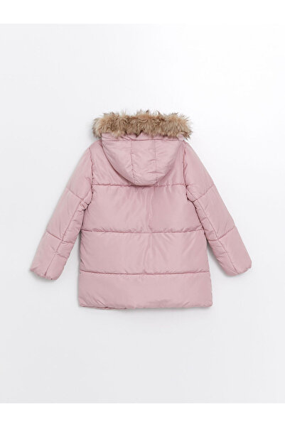 LC Waikiki Pembe Kapüşonlu Kız Çocuk Mont