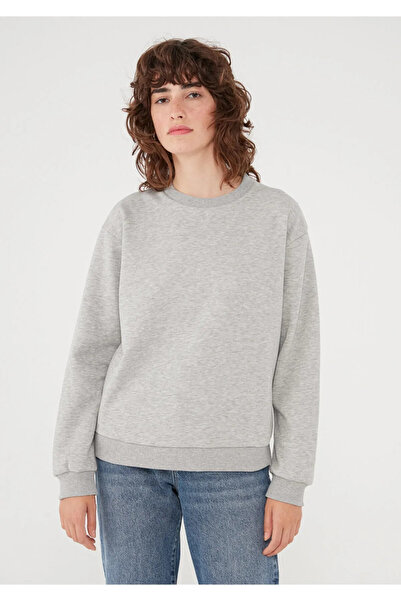 Mavi Bisiklet Yaka Gri Basic Sweatshirt 1610198-35666