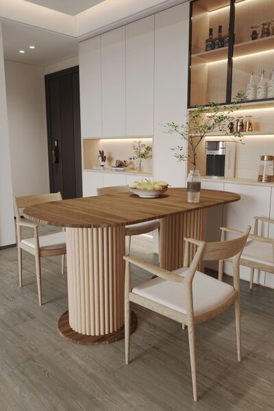 moka park avm Mega Antoryum Oval Dekoratif Ayaklı Mutfak Yemek Masası