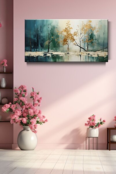 Lona Sanat Modern Soyut Ağaçlar Sanatsal Kanvas Tablo Salon Oturma Yatak Odas...