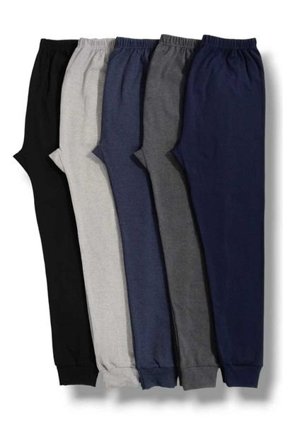 Senar Winter Set of 5 Navy Blue Smoked Indigo Gray Black - Soft Ribbed Fabric, Cuffed Leggings