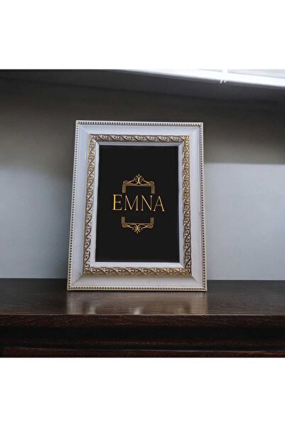 FRAMEHOME إطار صورة منقوش باللون الذهبي مقاس 15 × 21 سم، إطار أبيض من الزجاج ...