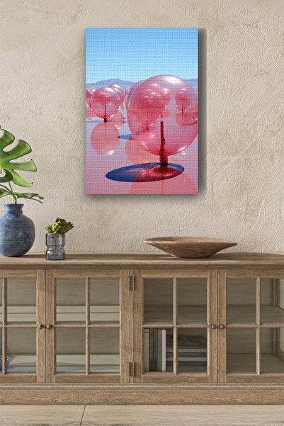 Limitless Design Ružičasti prozirni balon iznad Mrtvog mora prikazuje uljnu H...