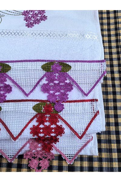 Peacock High Quality Laced Dowry Embroidered Hand Towel