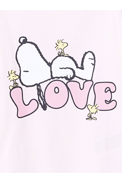 LC Waikiki Pink Crew Neck Printed Long Sleeve Girls Pajama Set