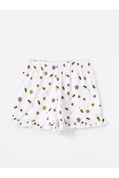 LC Waikiki New Season Printed Baby Girl Shorts with Elastic Waist - S4Nu16Z1