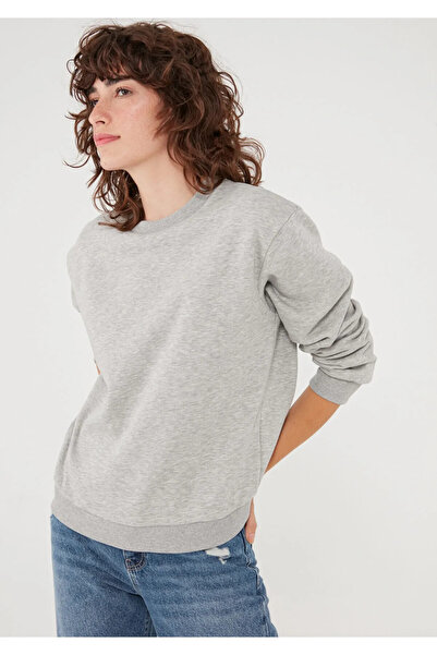 Mavi Bisiklet Yaka Gri Basic Sweatshirt 1610198-35666