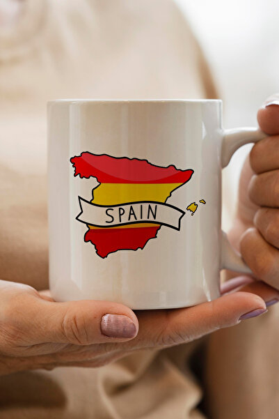 South Steel إسبانيا - هدية رأس السنة الجديدة على شكل خريطة علم إسبانيا B مطبوع كوب