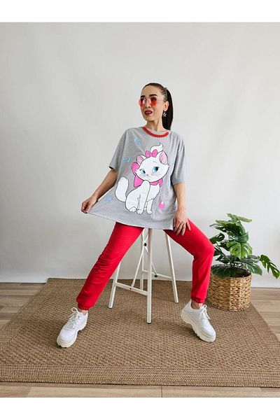 6 butik altı üstü butik Σετ αθλητικής φόρμας με κρεμαστό σχέδιο Cat