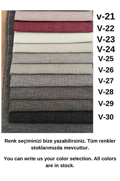 MebelPort Curtain Linen Phone Curtain 1/3 Intencial Stitching Single Wing for Cornish (30 Colors Selection)