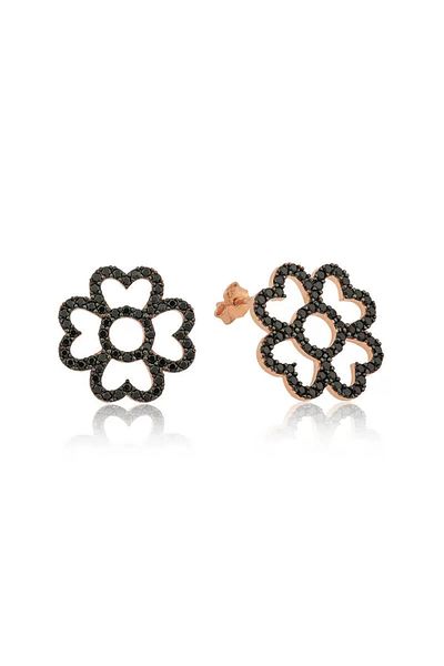 Skygo Heart Leaves Silver Flower Earrings