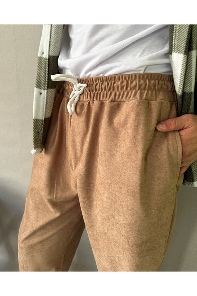 MİRMARONİ Men's Elastic Waist Baggy Fit Slim Corduroy Pants