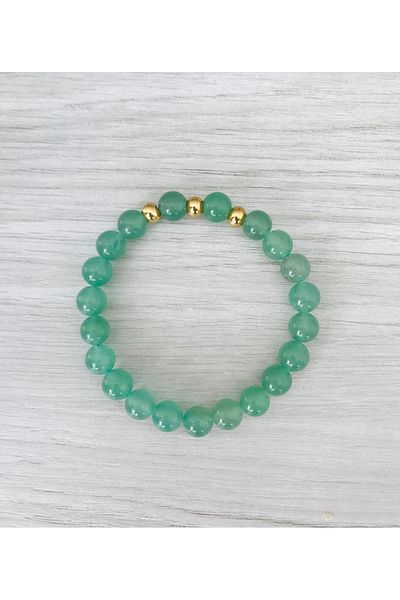 MK tasarım Real Bracelet with Aventurine Stones - Color Is Not Painted - Mkt49001