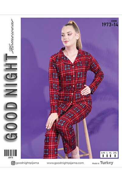 İncilaksesuar Suede Velvet Buttoned Pajama Set - M.L.Xl.Xxl